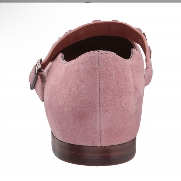 COACH Dusty Rose Flower Stud Suede Leather Mary Jane Flats Size 5.5 NWOB - Picture 3 of 13